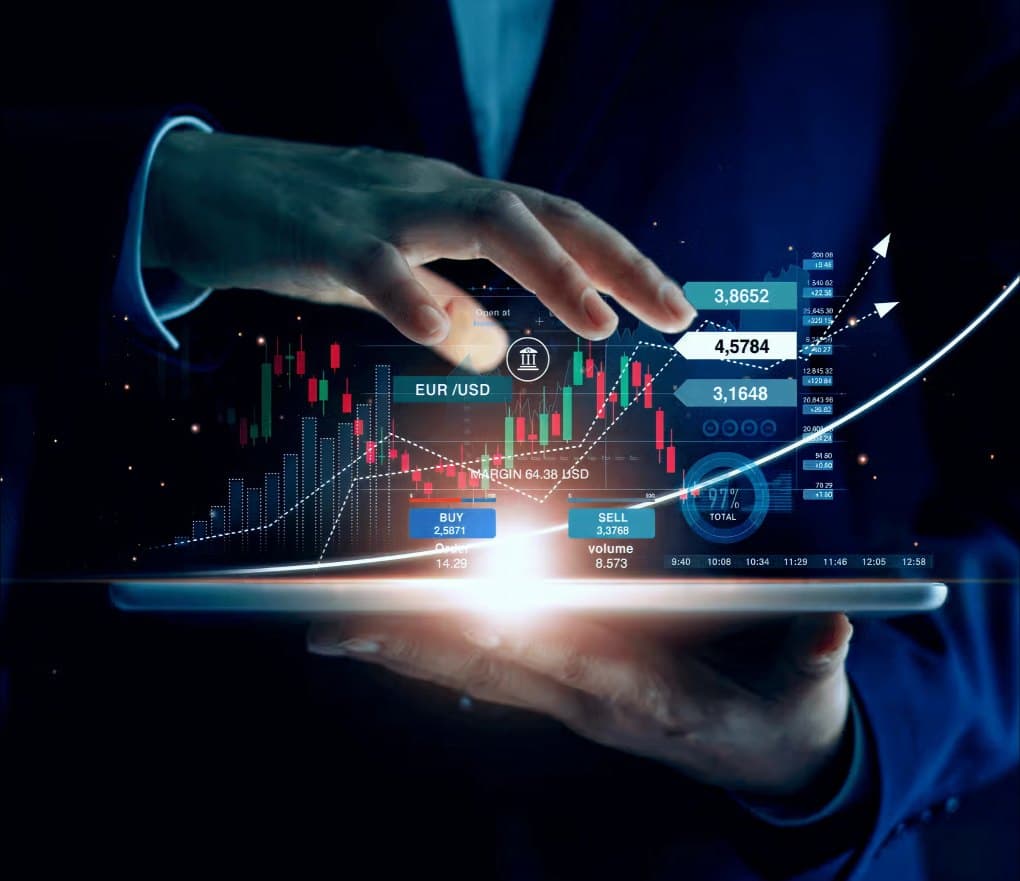 Banking professionals using technology