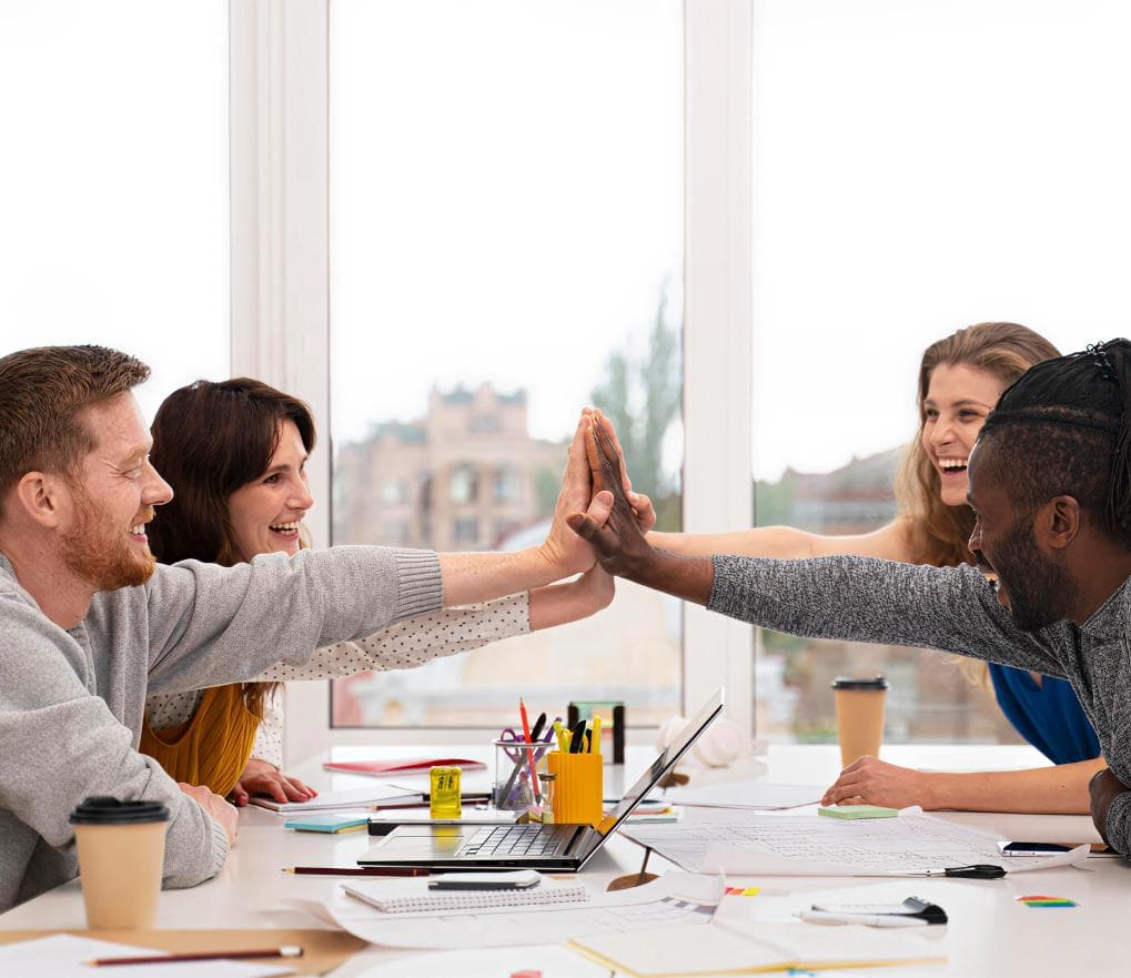 Healthcare professionals using technology