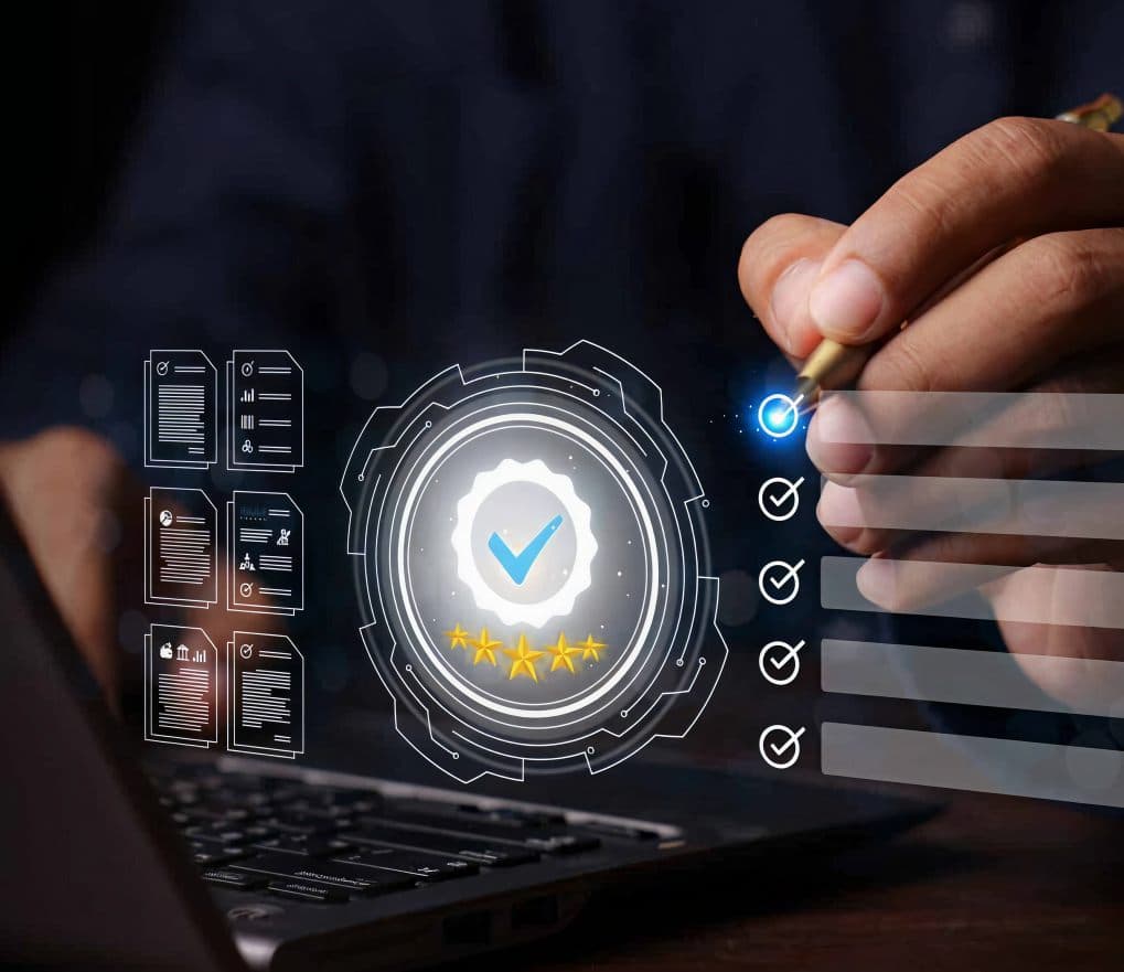 Manufacturing professionals using technology